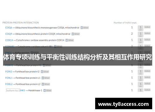体育专项训练与平衡性训练结构分析及其相互作用研究
